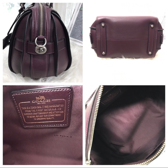 Coach Ace Satchel Glovetanned Leather Burgundy - Picture 6 of 14